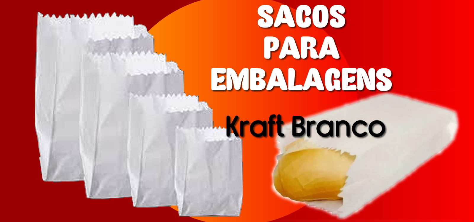  Sacos de papel Kraft Branco